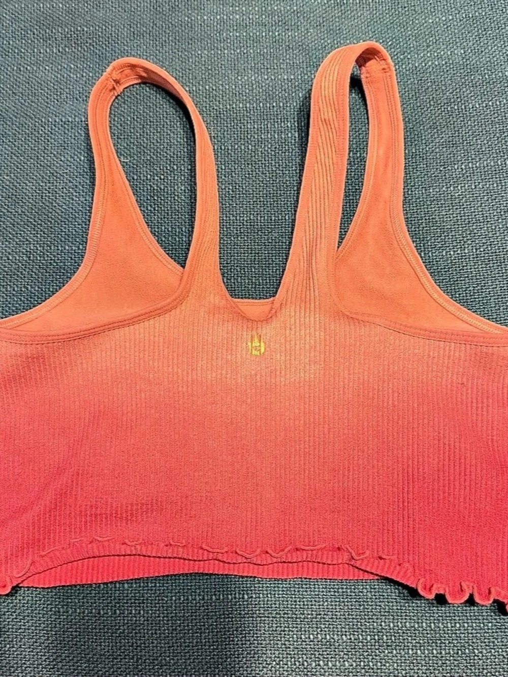 Spiritual Gangster Free People Ribbed Crop Tank Top Ombre Pink XS/S